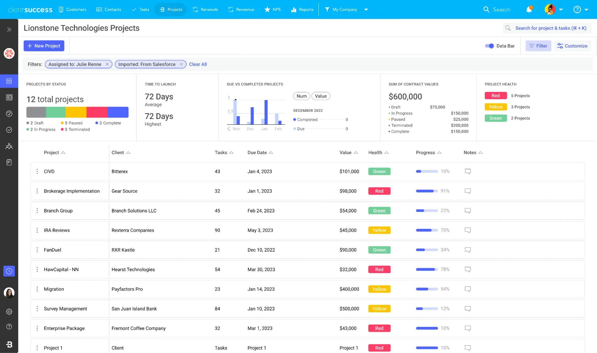 clientsuccess portal screenshot