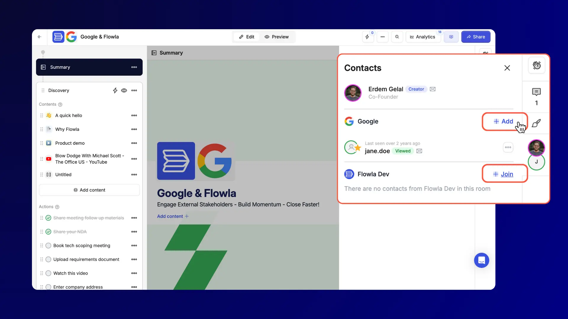 add room owner in flowla