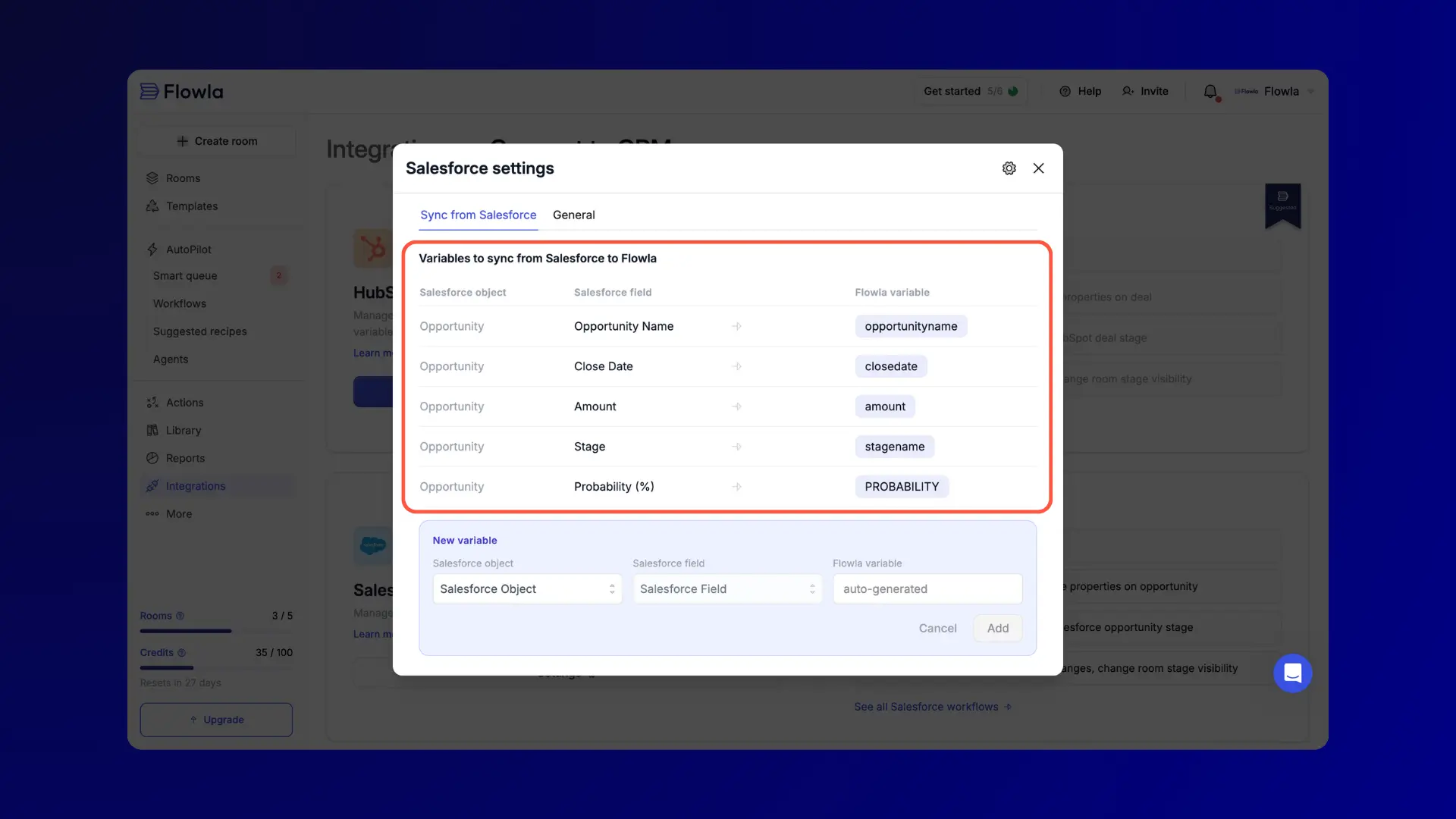 Salesforce CRM fields syncing to Flowla