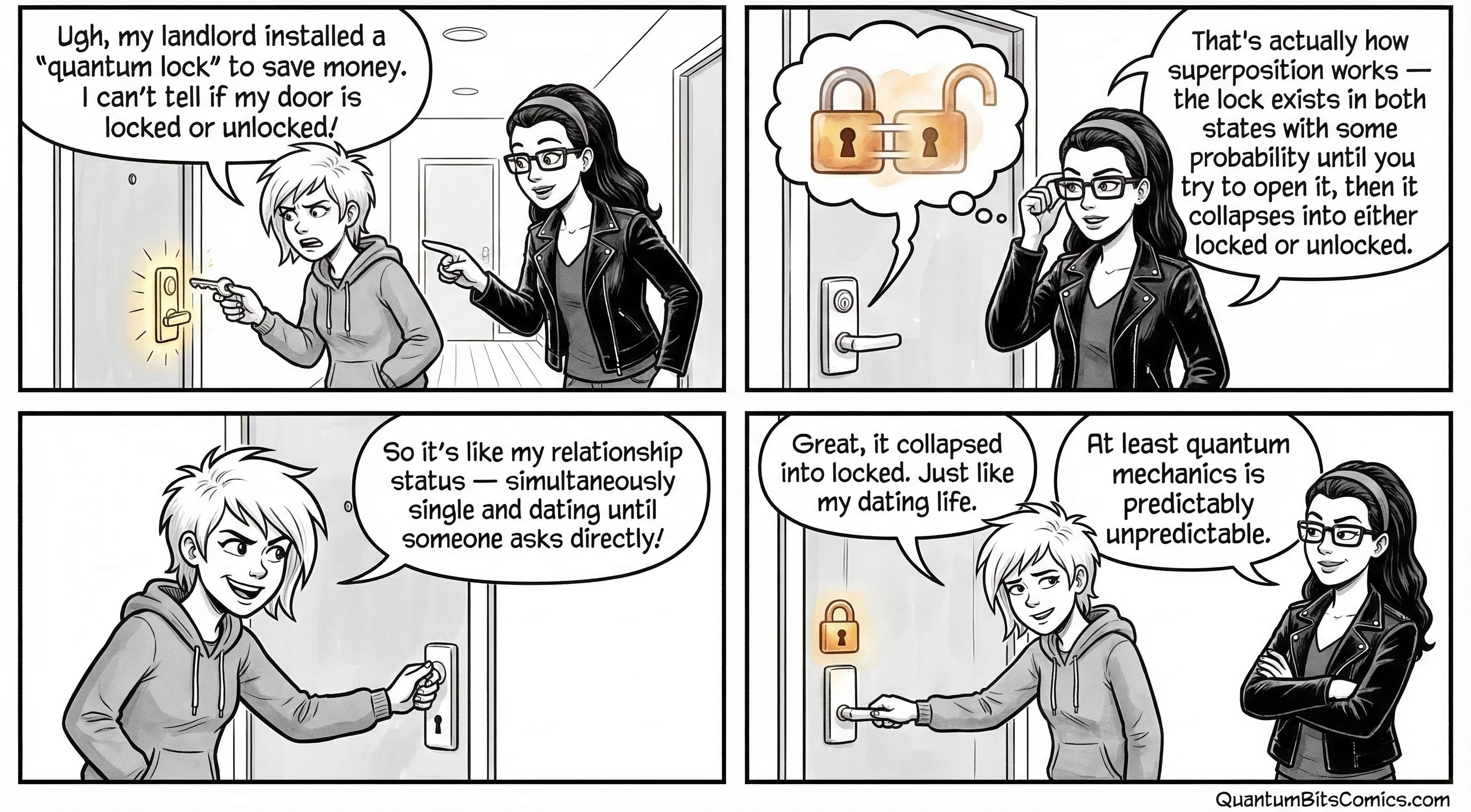 Comic strip about Superposition