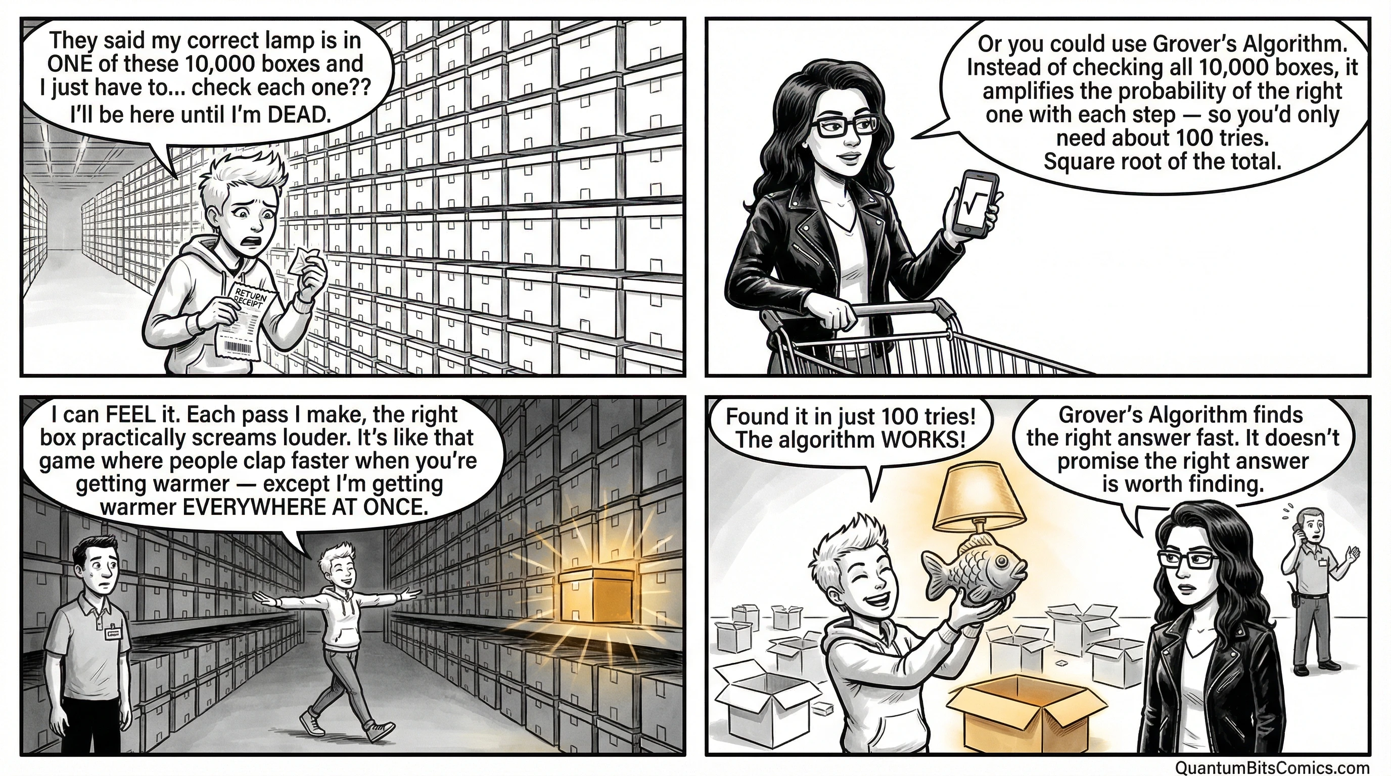 Quantum comic about Grover's algorithm