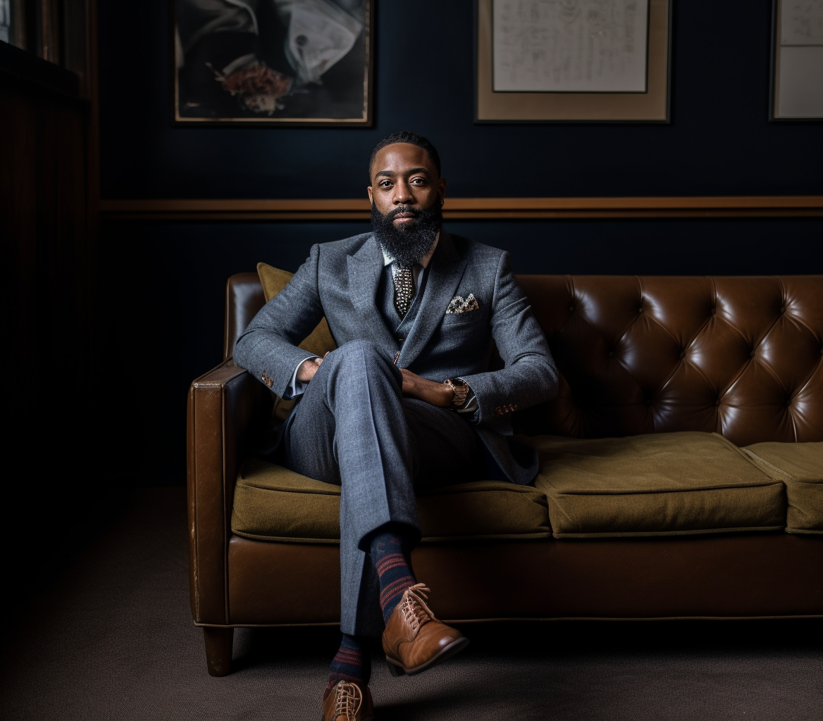A relaxed Jon Carter sitting on the couch with a smile on his face.