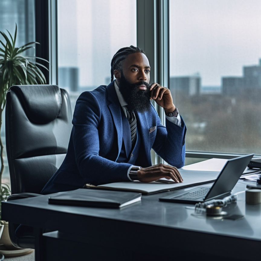 Lawyer Jon Carter talks on the phone while sitting in his office.
