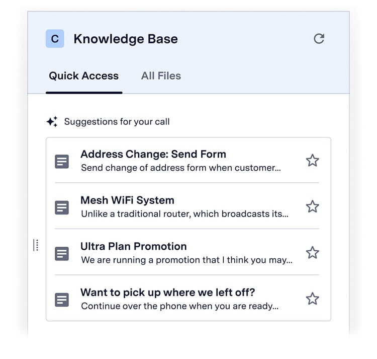 ASAPP - Knowledge Base Suggestions