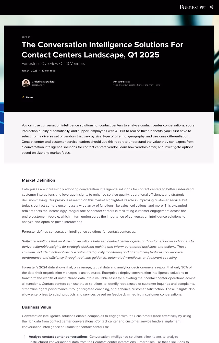 ASAPP Recognized in Forrester’s Latest Report on Conversation Intelligence