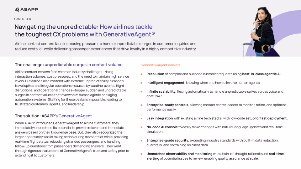 Navigating the unpredictable: How airlines tackle the toughest CX problems with GenerativeAgent