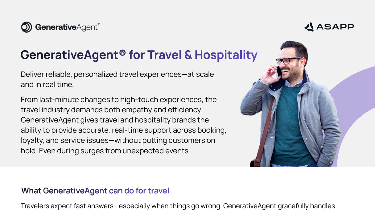 GenerativeAgent® use cases for travel and hospitality