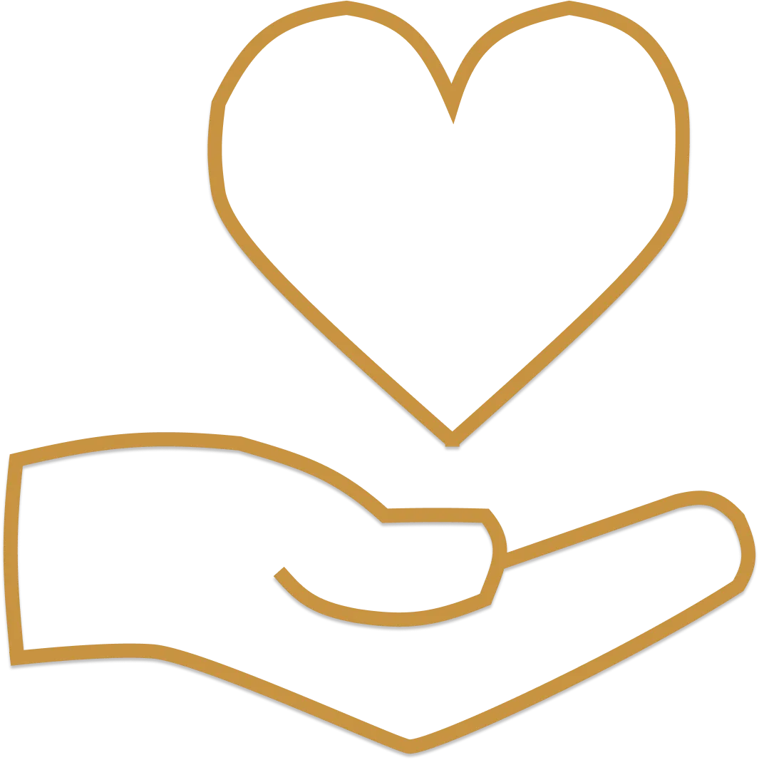 icon of a hand with a heart hovering over it 