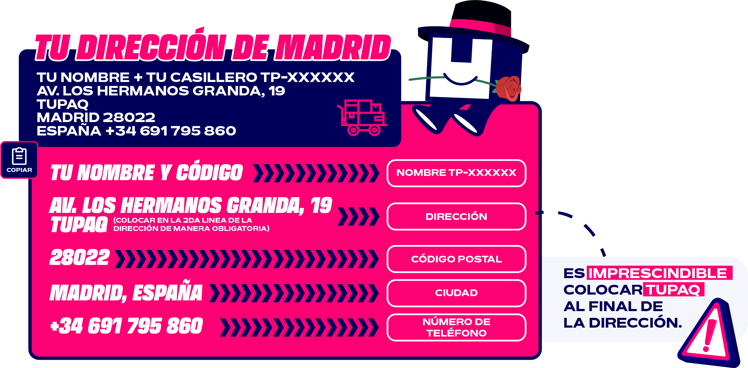 Copia tu direccion Tupaq