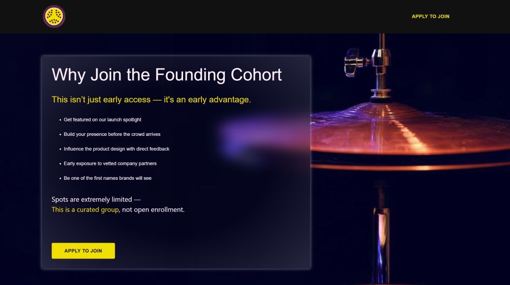 Hi-hats behind a 'why join us' section of the Passion Fruut website.