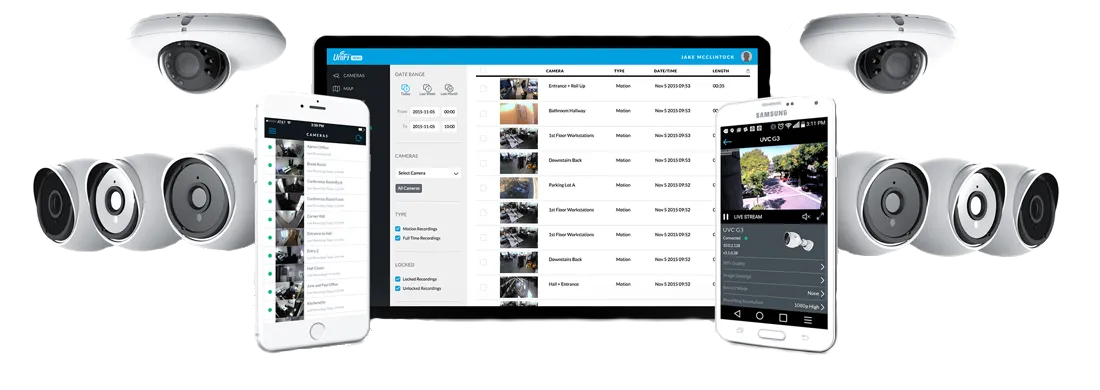 Business security cameras with desktop and mobile monitoring