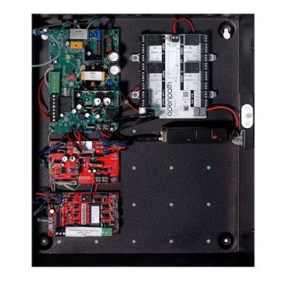 Access control enclosure with controllers, wiring and power components