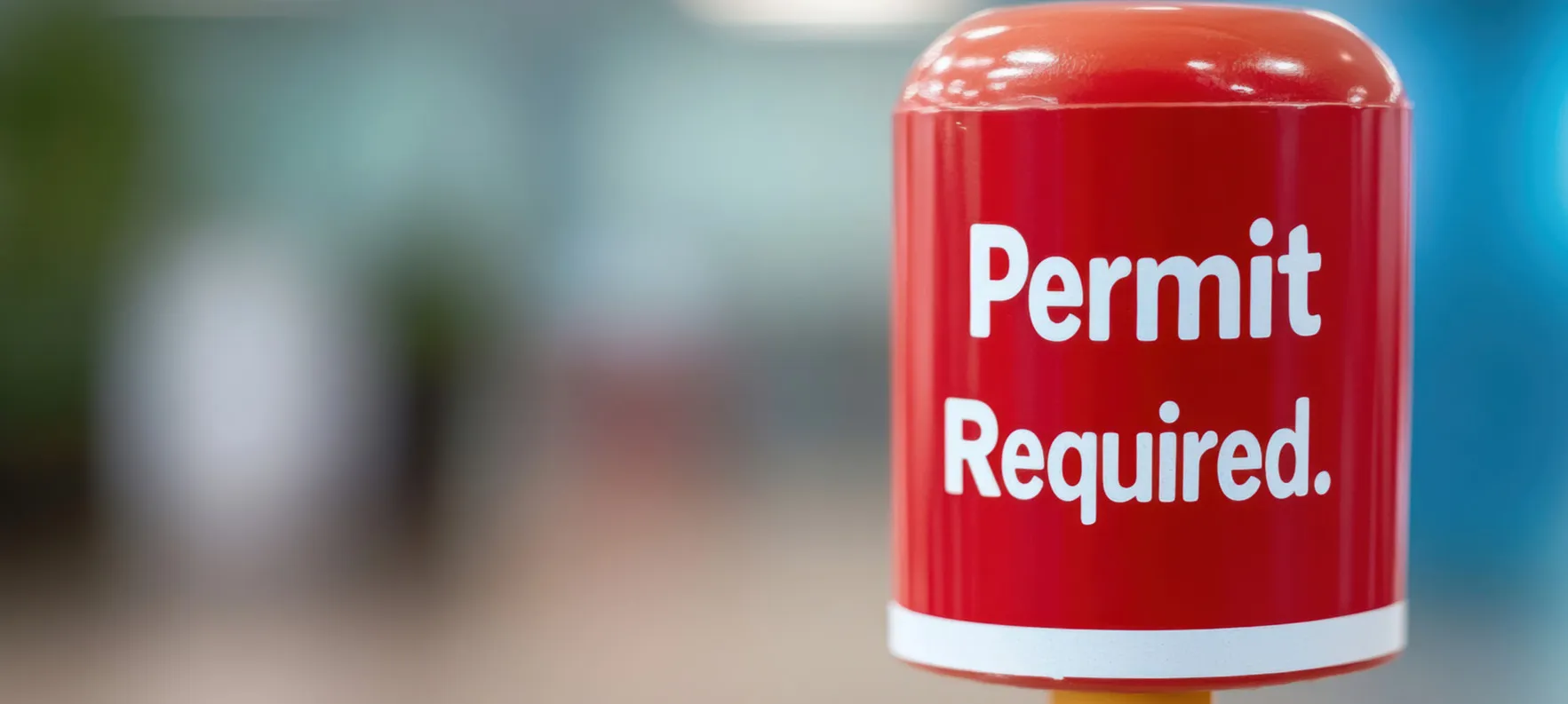 Red sign reading Permit Required