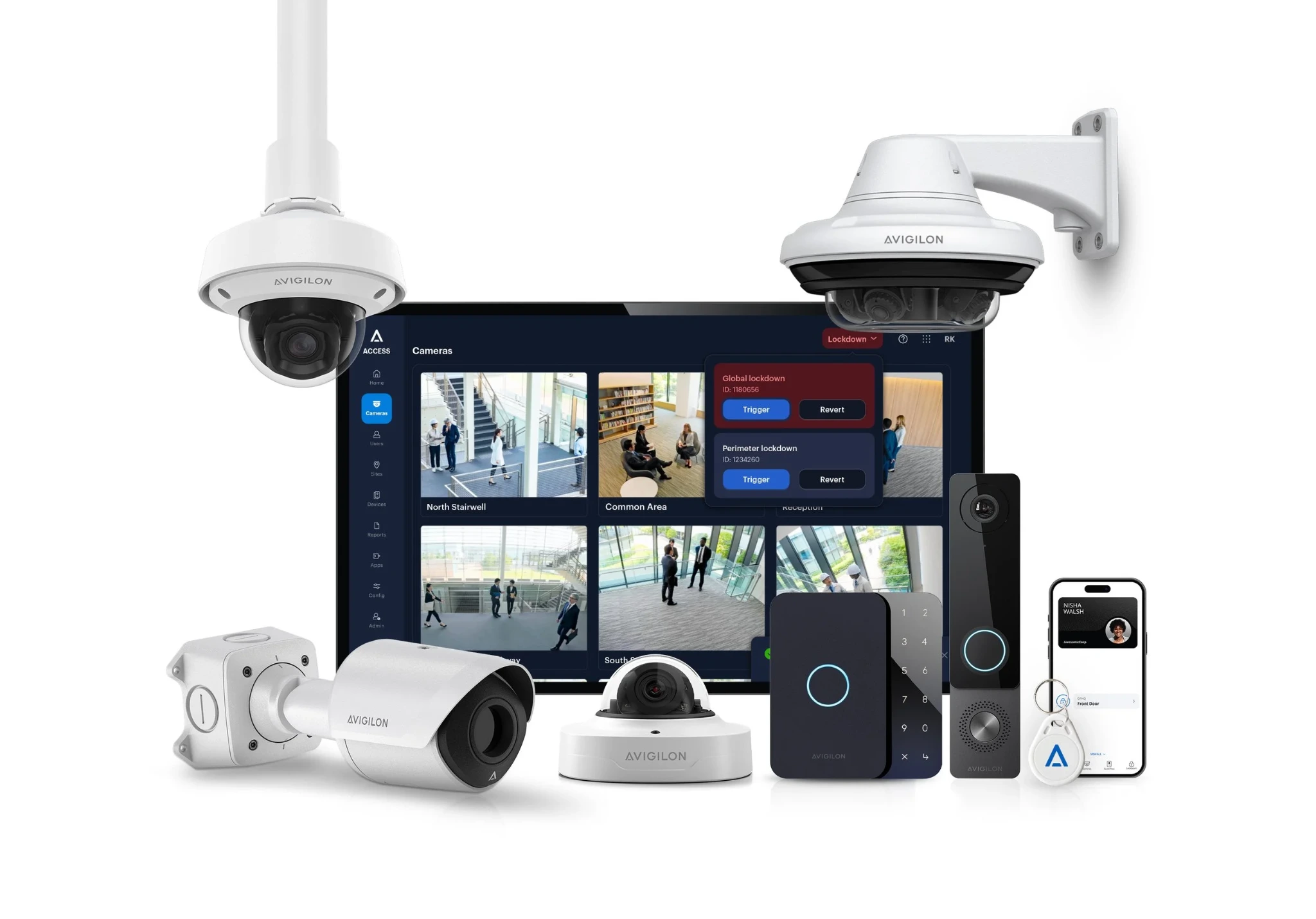 Avigilon security cameras and access-control equipment
