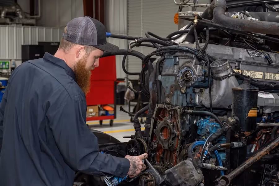 Diesel mechanic performing general diesel service in Jackson, GA