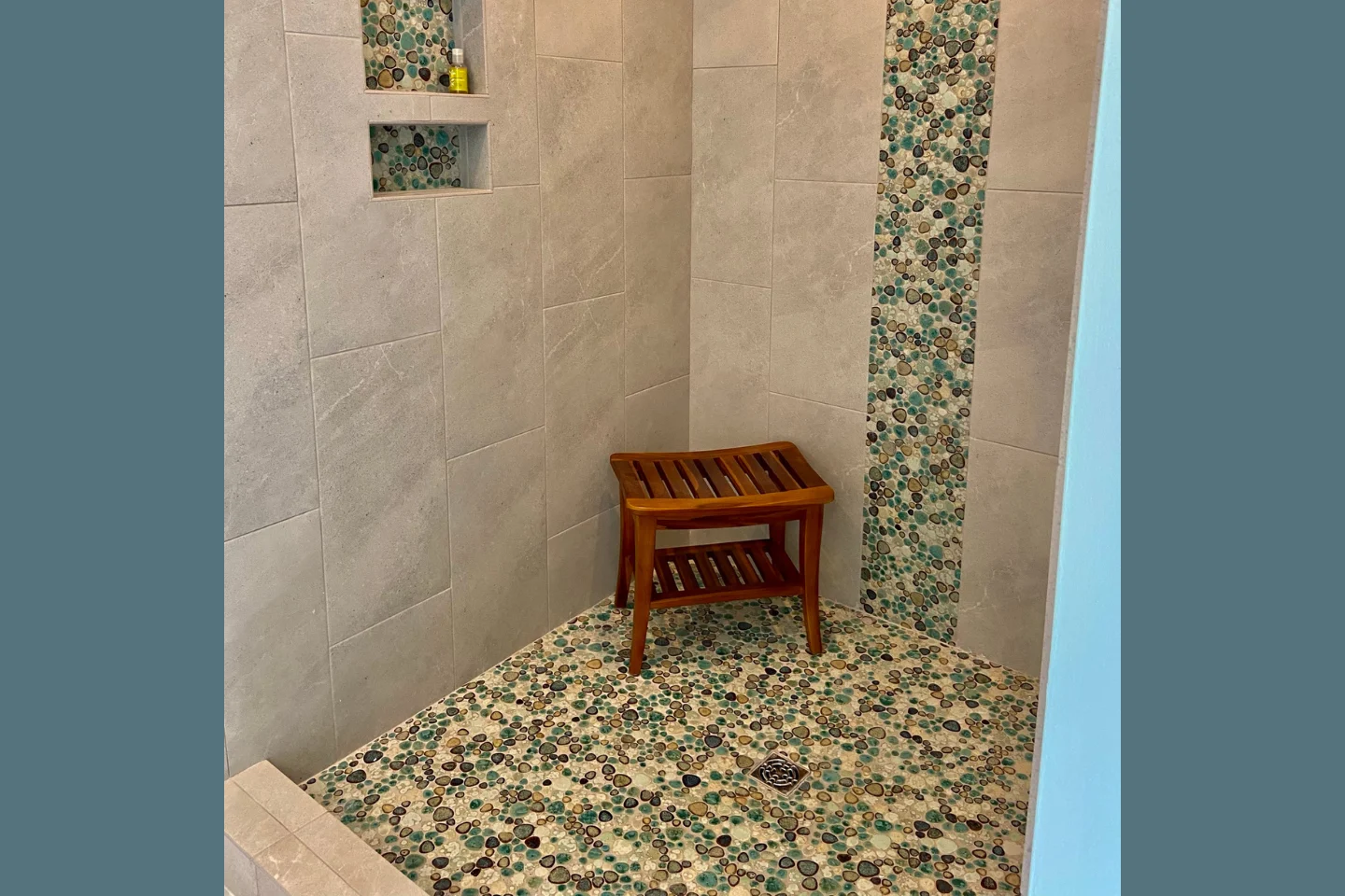 Custom tile and stone shower in Simpsonville home