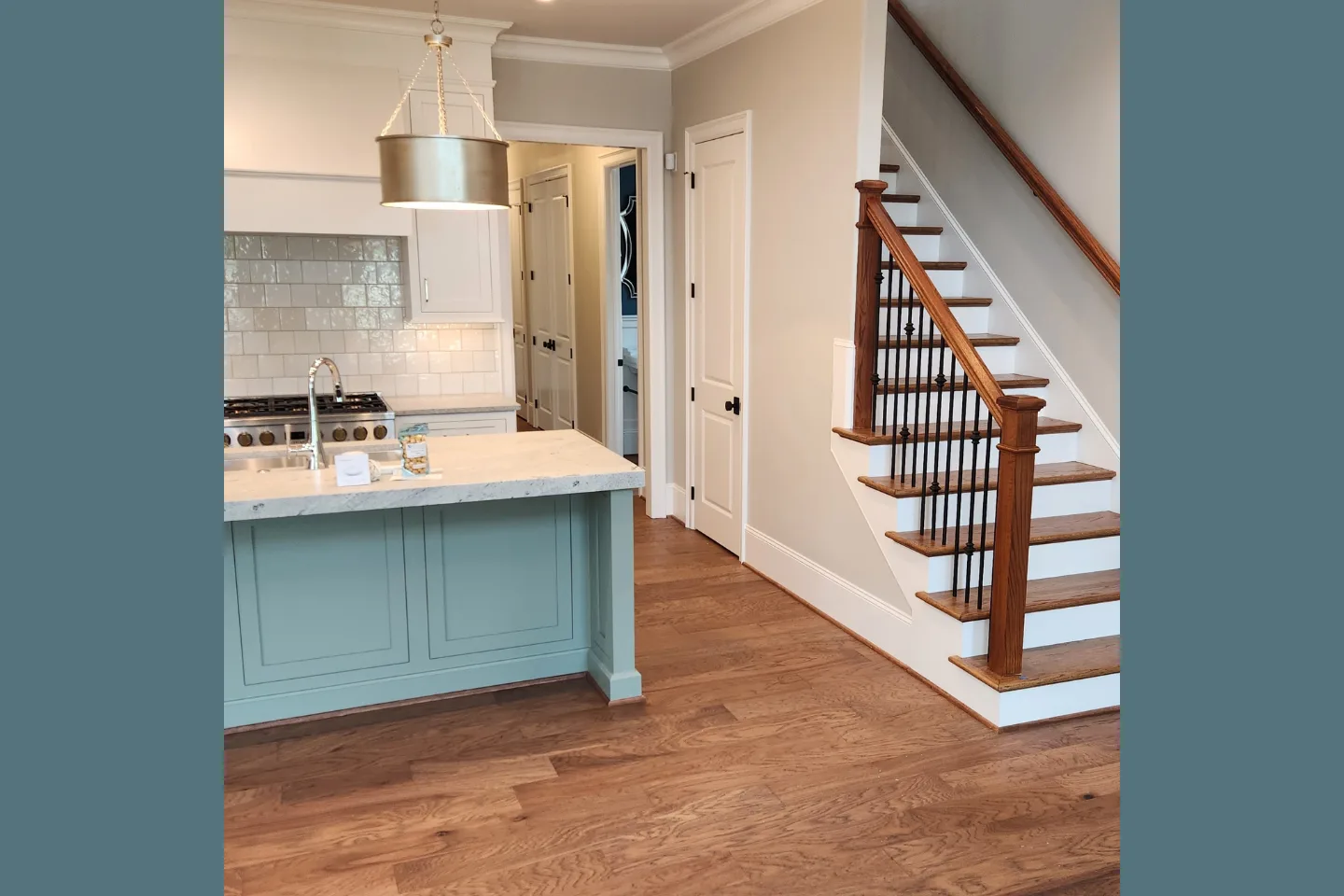 Hardwood flooring in a custom home in Greer, SC