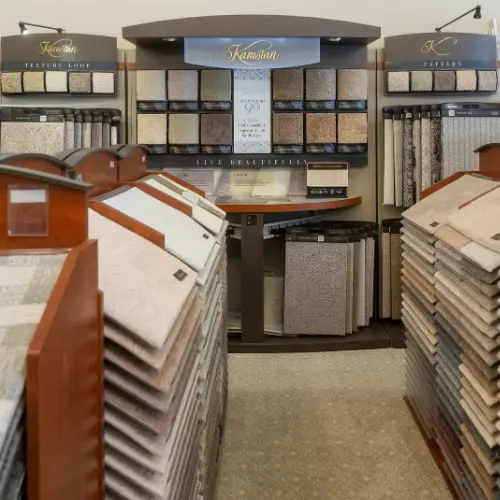 Wide selection of flooring in a Greenville flooring showroom