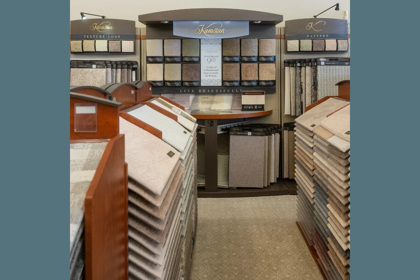 Wide selection of flooring in a Greenville flooring showroom