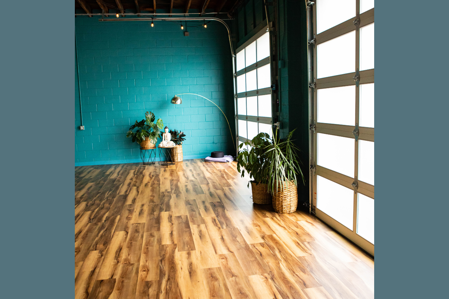 multi color wood looking luxury vinyl plank installed in a commercial space