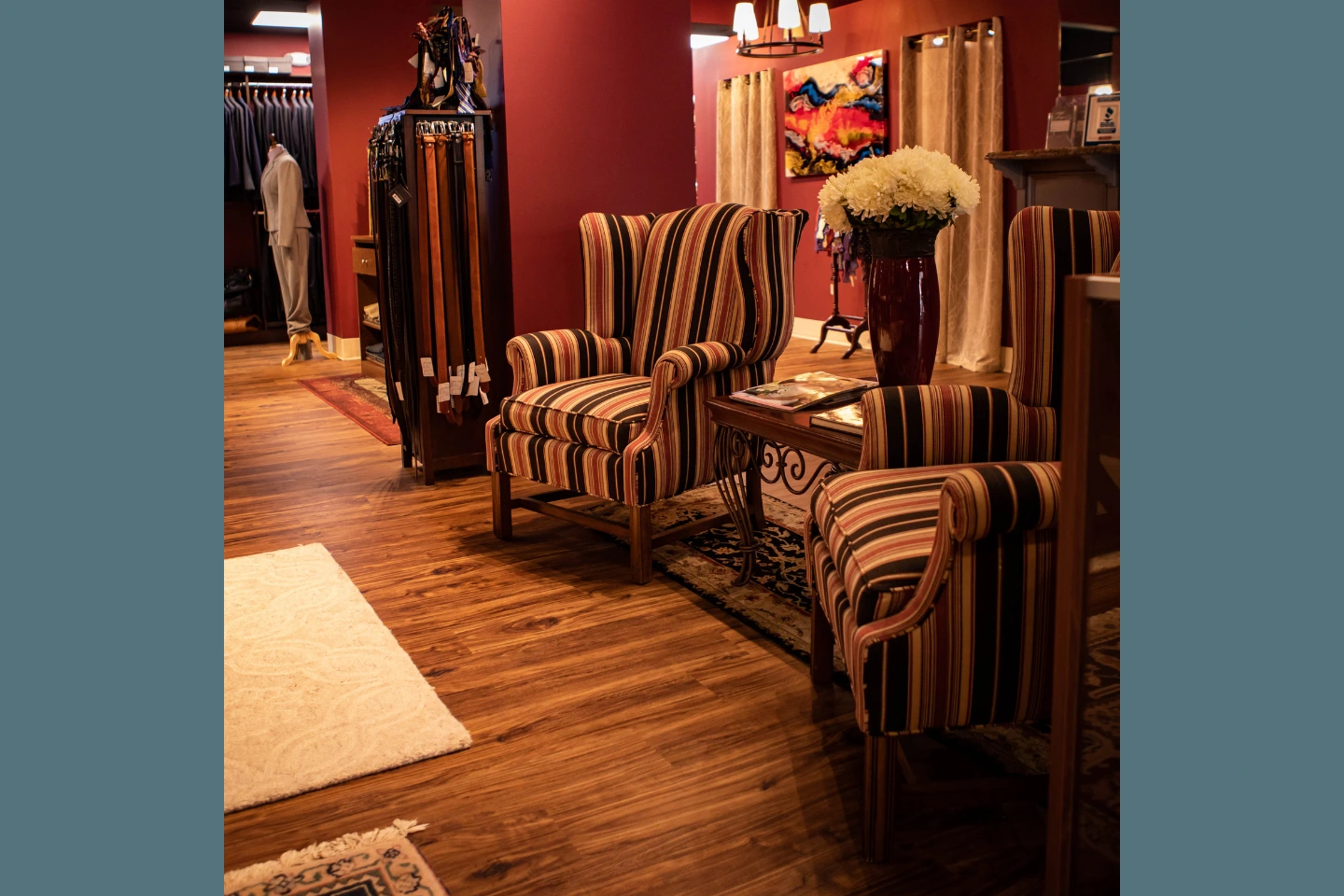 luxury vinyl plank installed in mainstreet commercial space