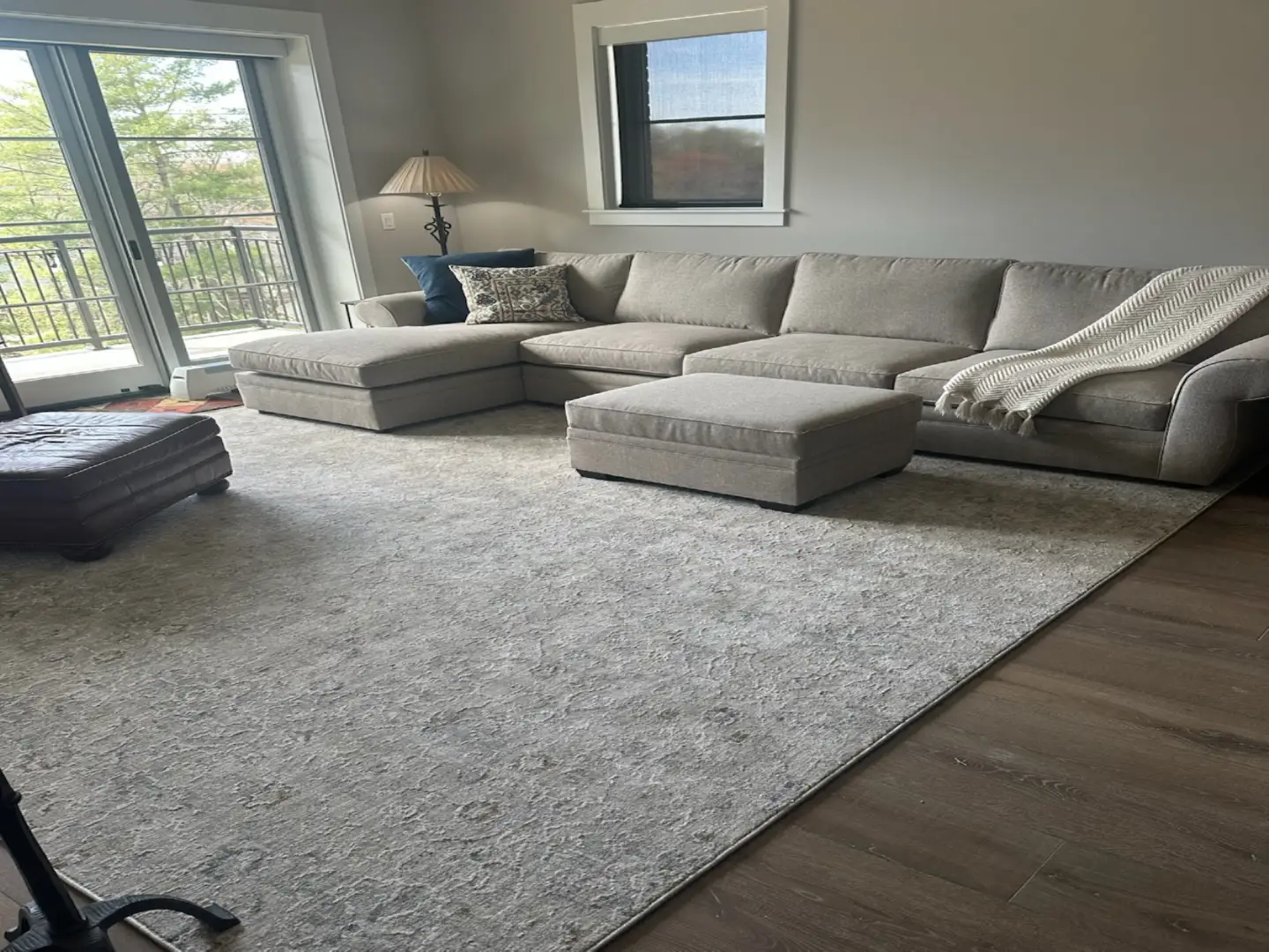 Nourison custom area rug in living room