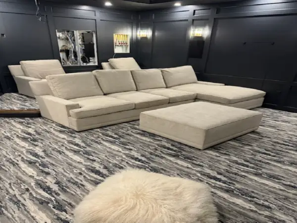 Stanton luxury carpet install in movie room