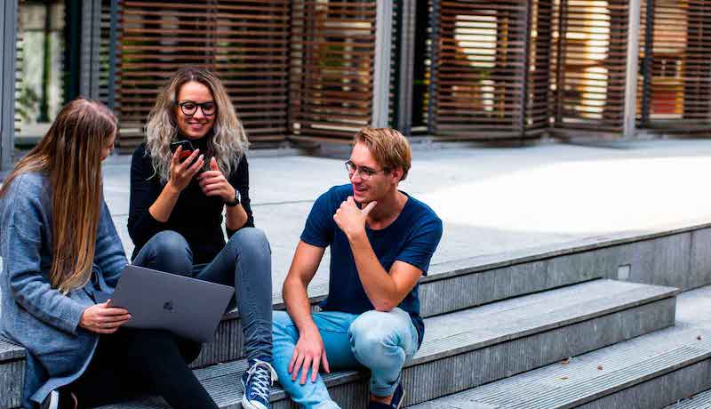 People talking in the street