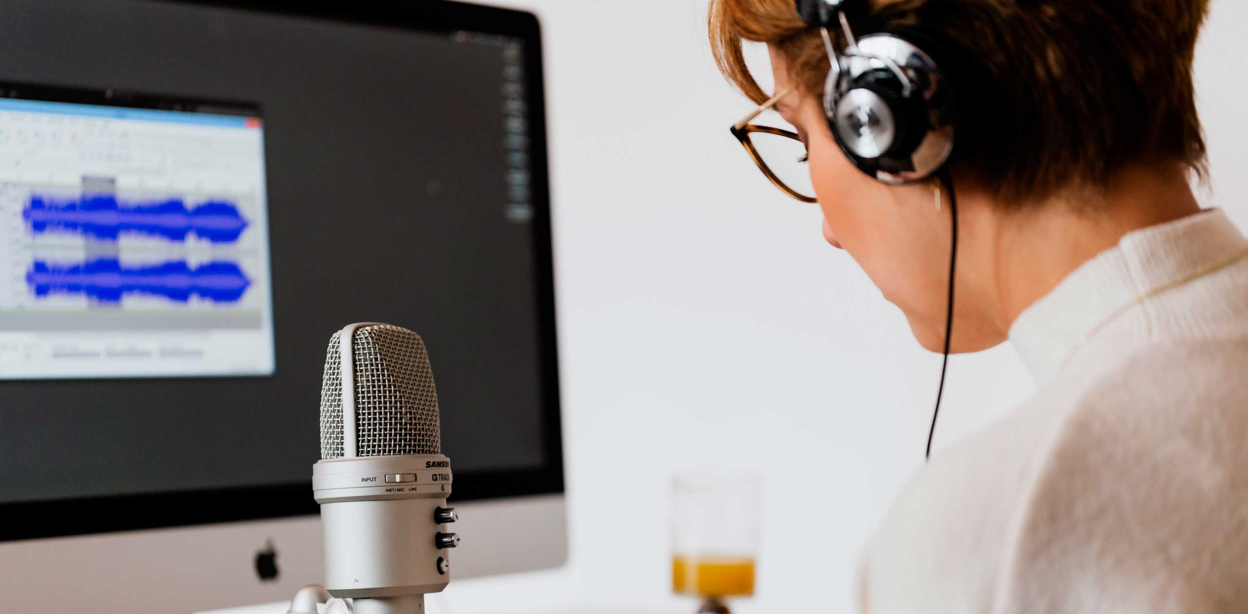 Woman with a microphone