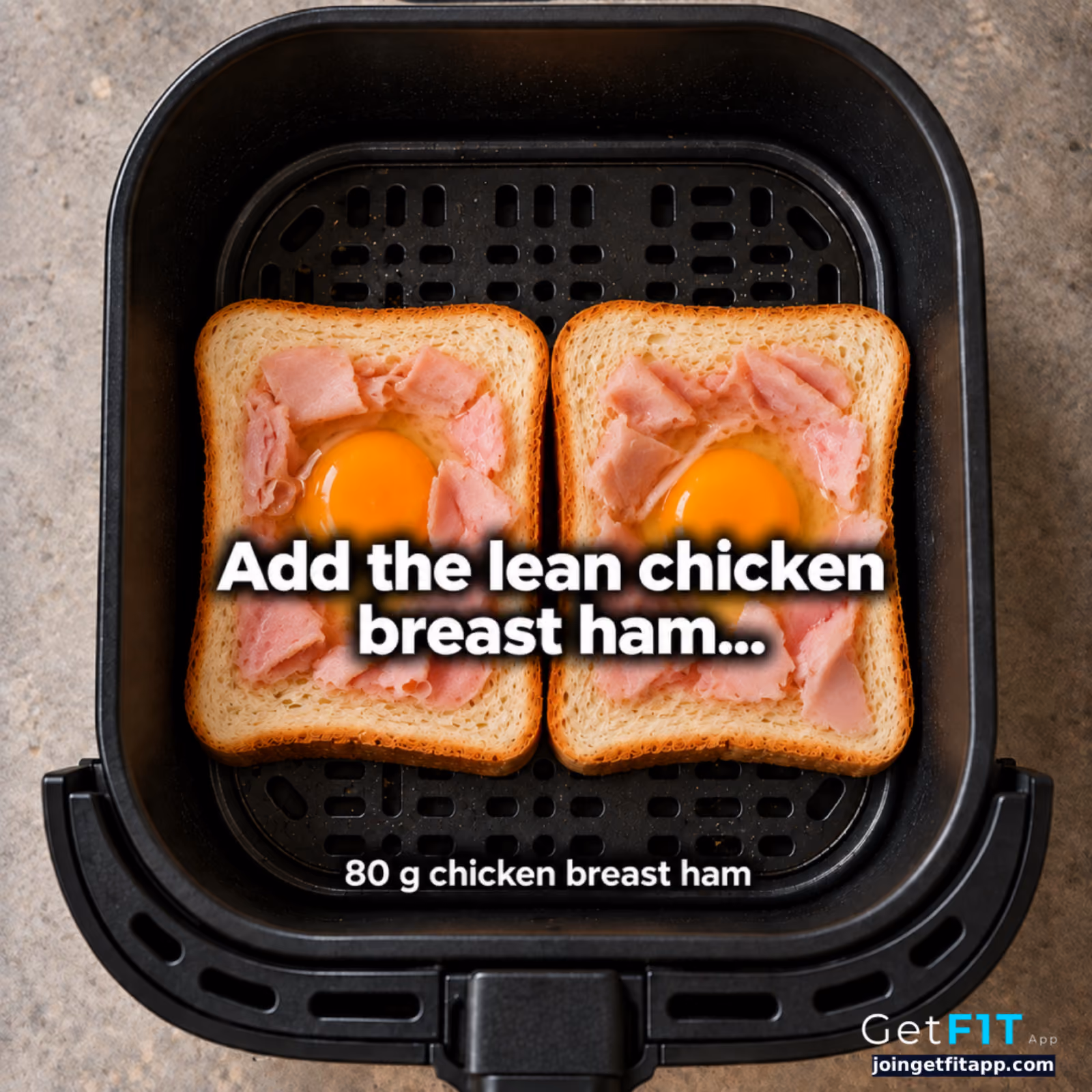 High Protein Egg & Ham Toasts in Air Fryer