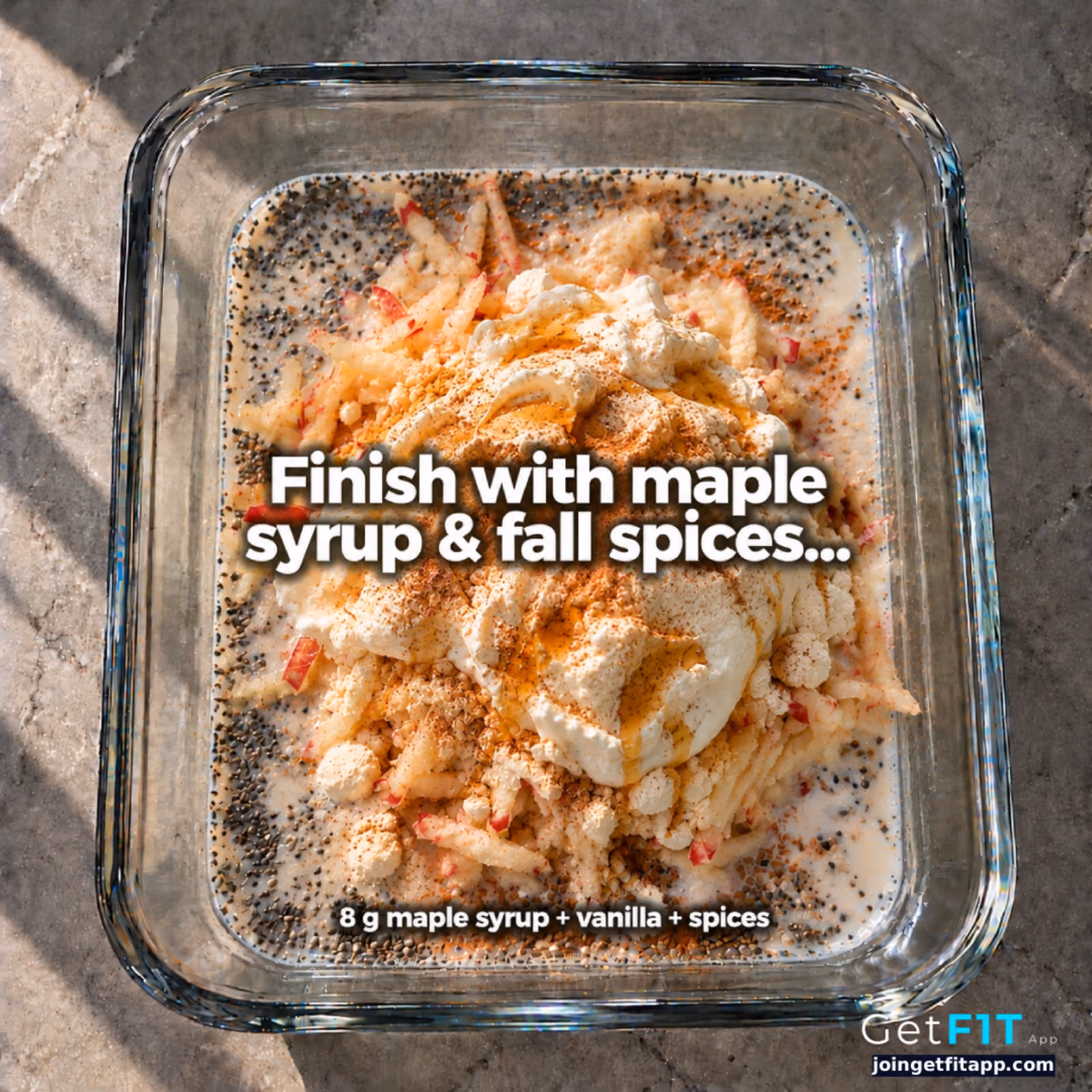 High Protein Apple Cinnamon Chia Pudding
