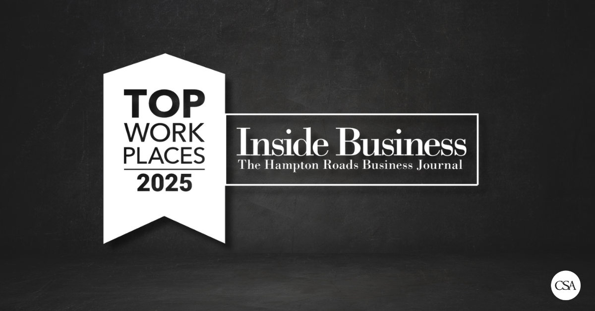 CSA Recognized as a Top Workplaces 2025 by Hampton Roads Virginia and USA Today 