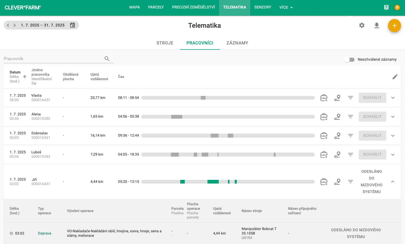 Aplikační mapy v CleverFarm aplikaci