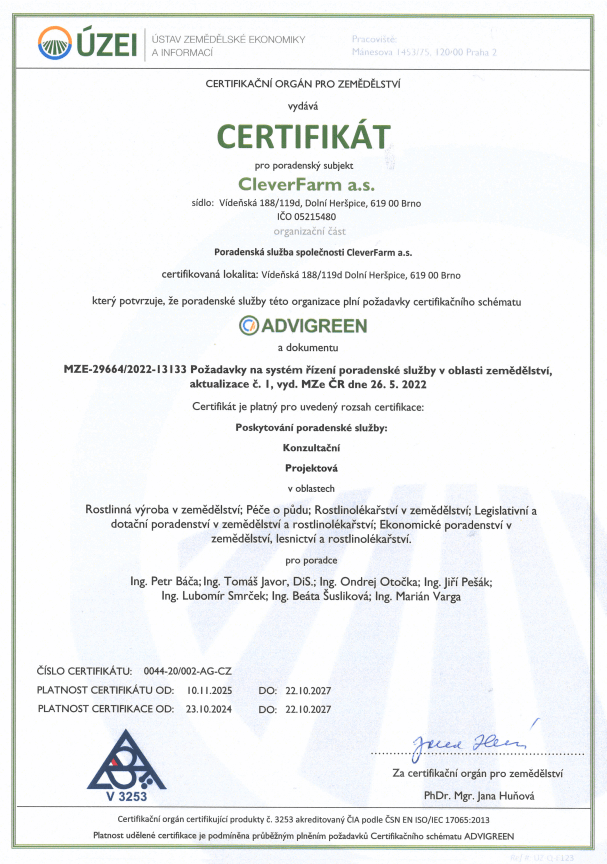 Aplikační mapy v CleverFarm aplikaci