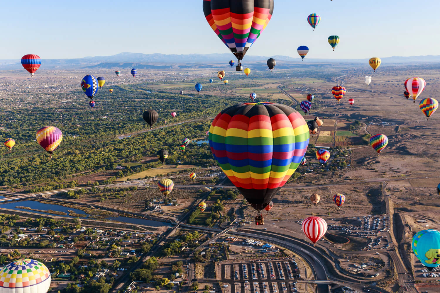 Albuquerque hot air balloons in sky