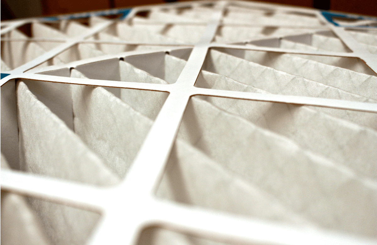 Close-up of HVAC filter folds