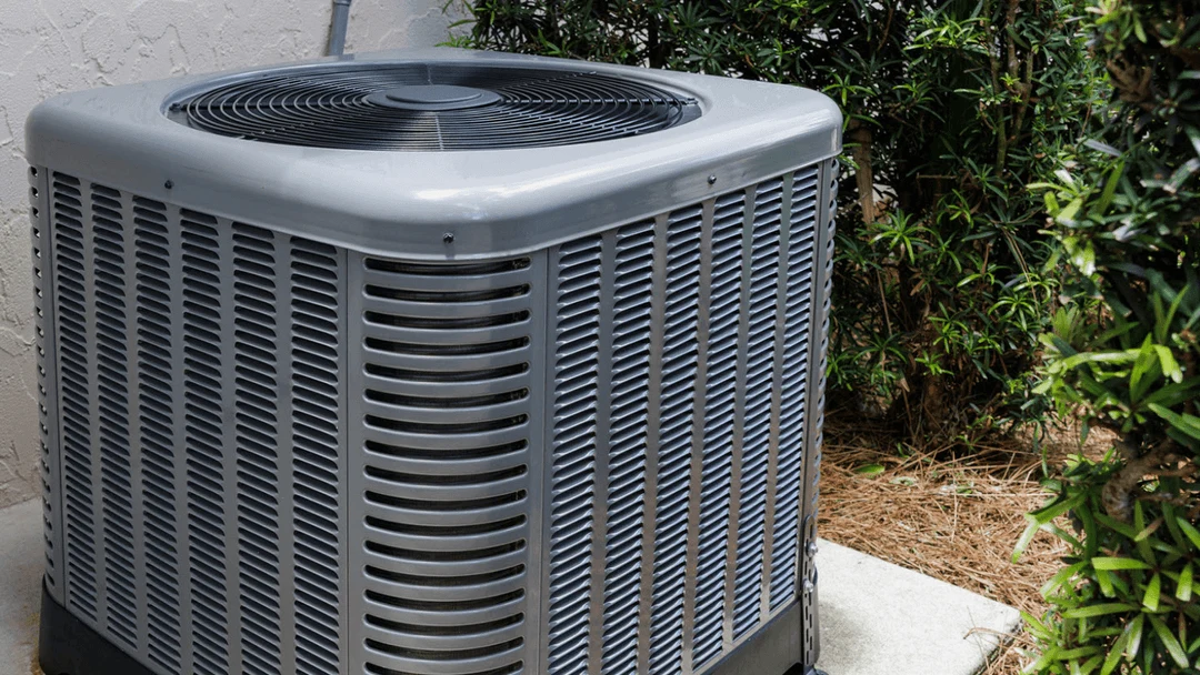Residential air conditioning unit outdoors