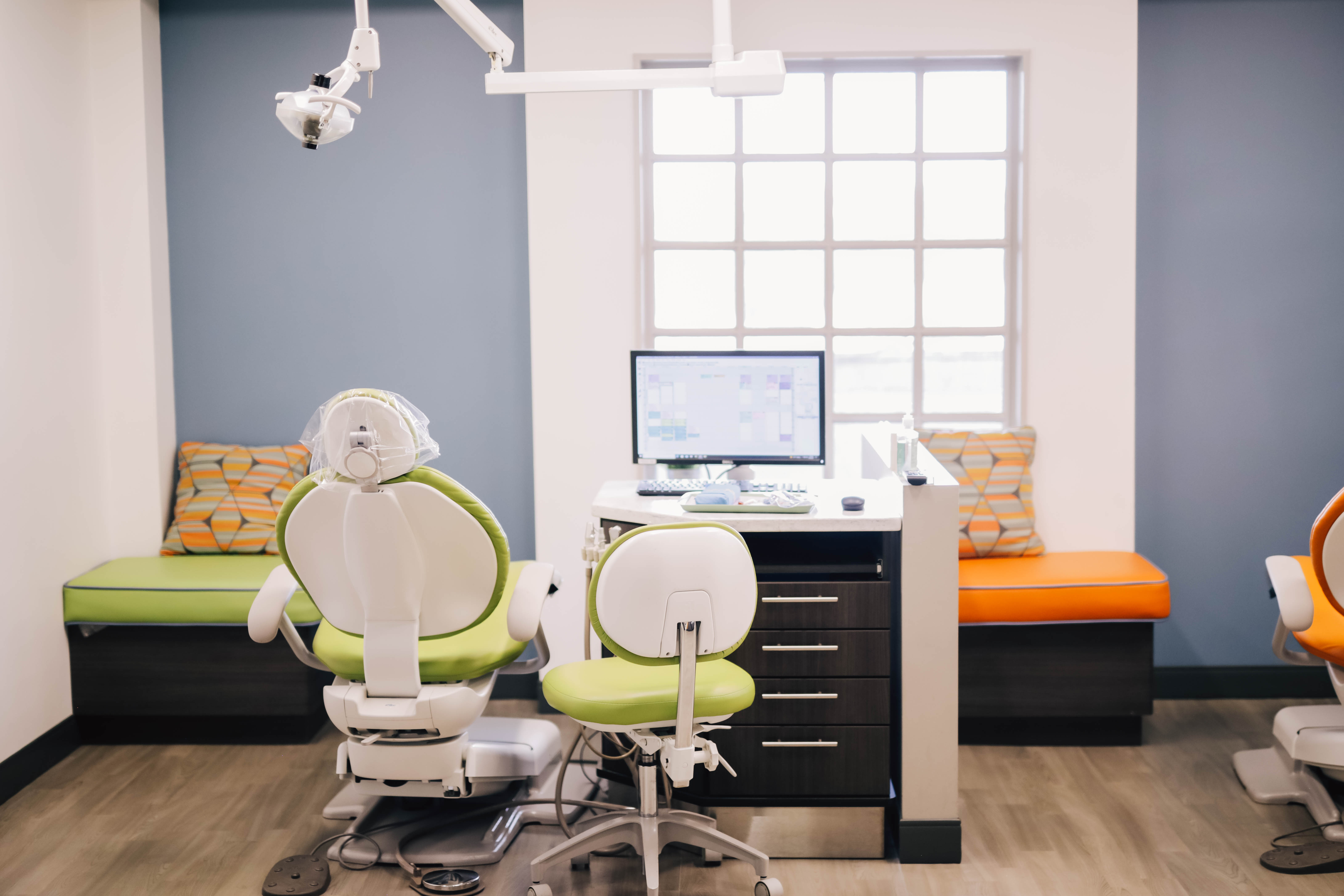 Colorful pediatric treatment bay at Encinitas Pediatric Dentistry & Orthodontics