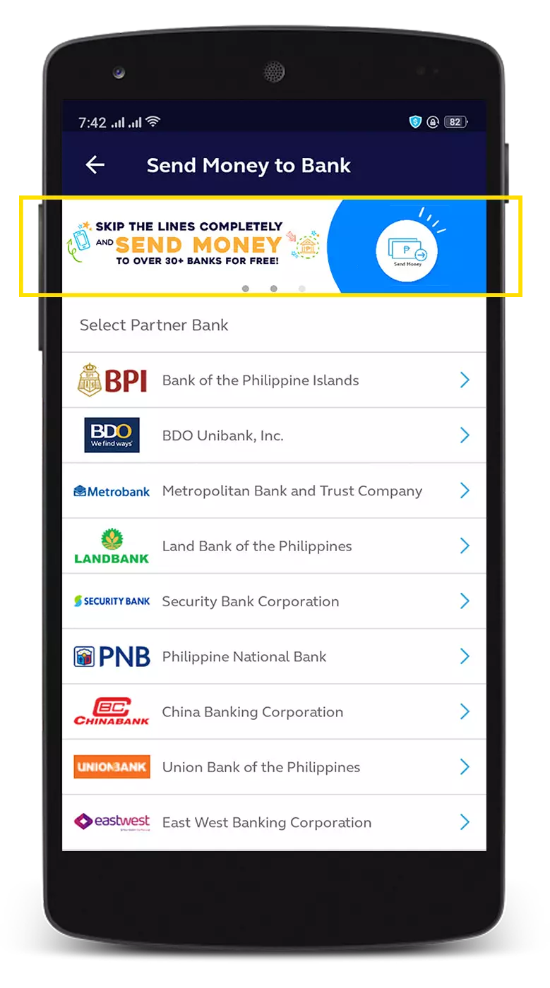 GCash in app banner sample 2019