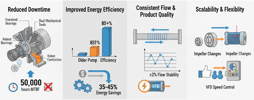 Illustration of Key Advantages of Industrial Pumps in Modern Manufacturing