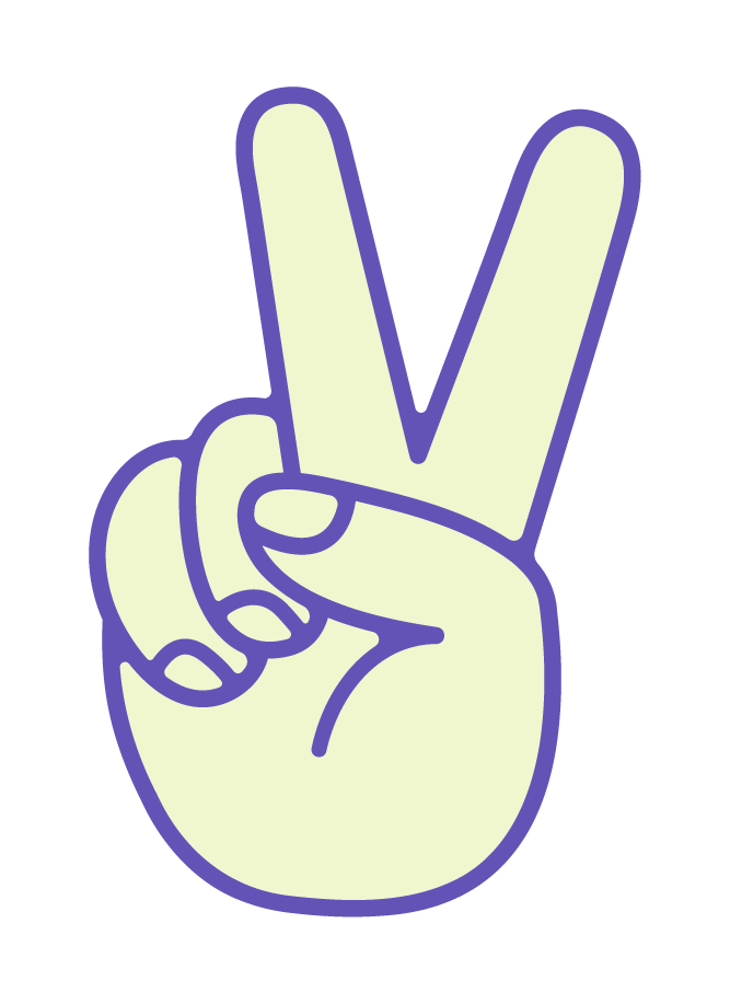 Drop-in peace sign character
