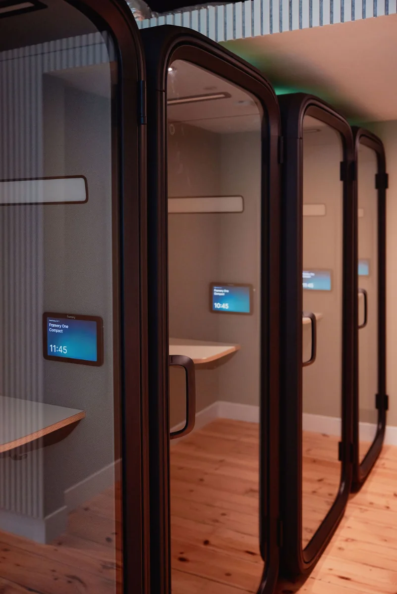 The soundproof phonebooths at Drop-in Wandsworth