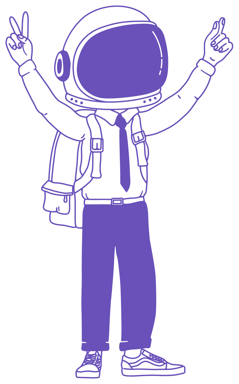 Larry, the Drop-in astronaut mascot