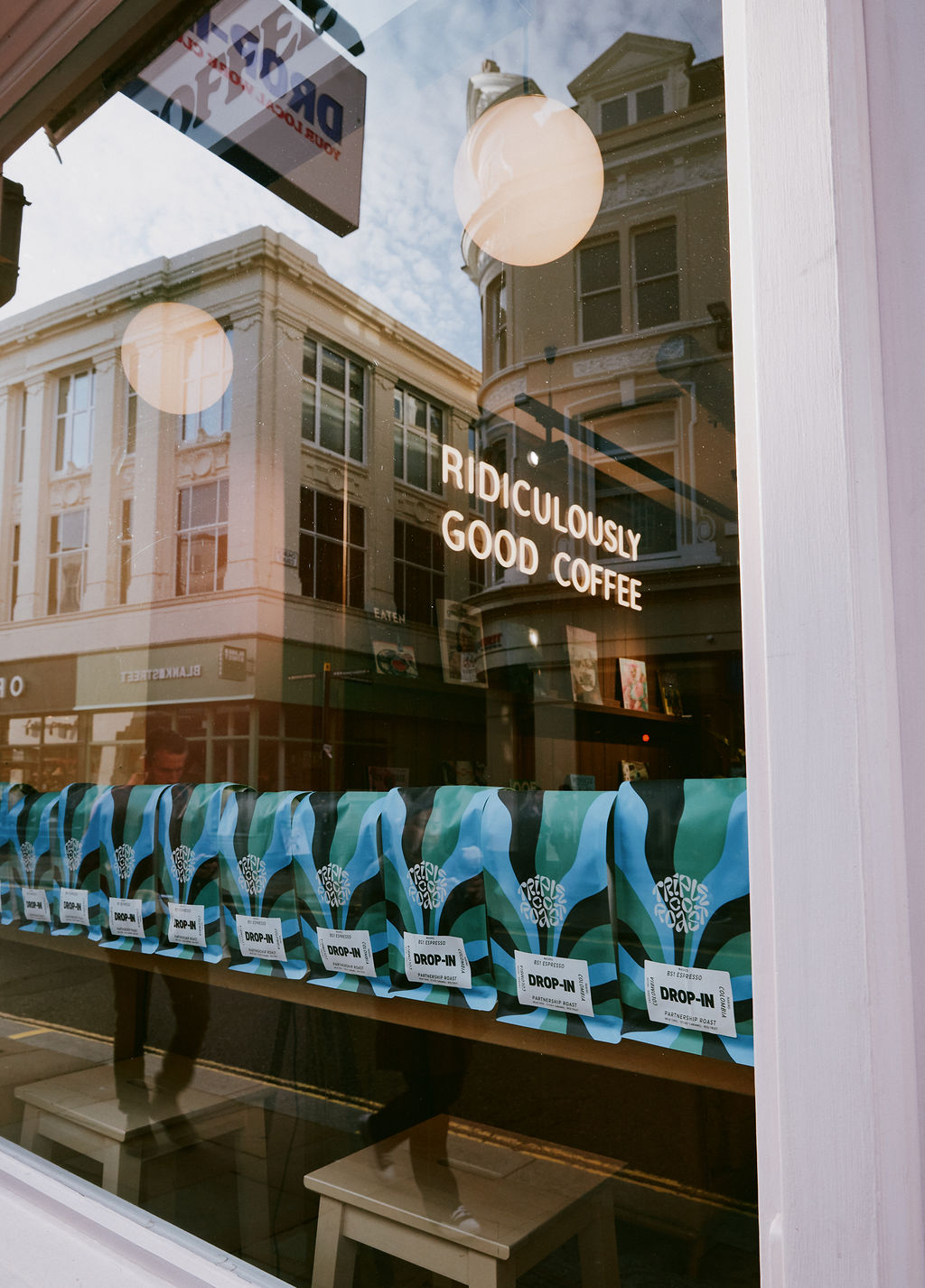 Drop-in coffee bags roasted by Triple Co Roast in the Richmond caf&eacute; window