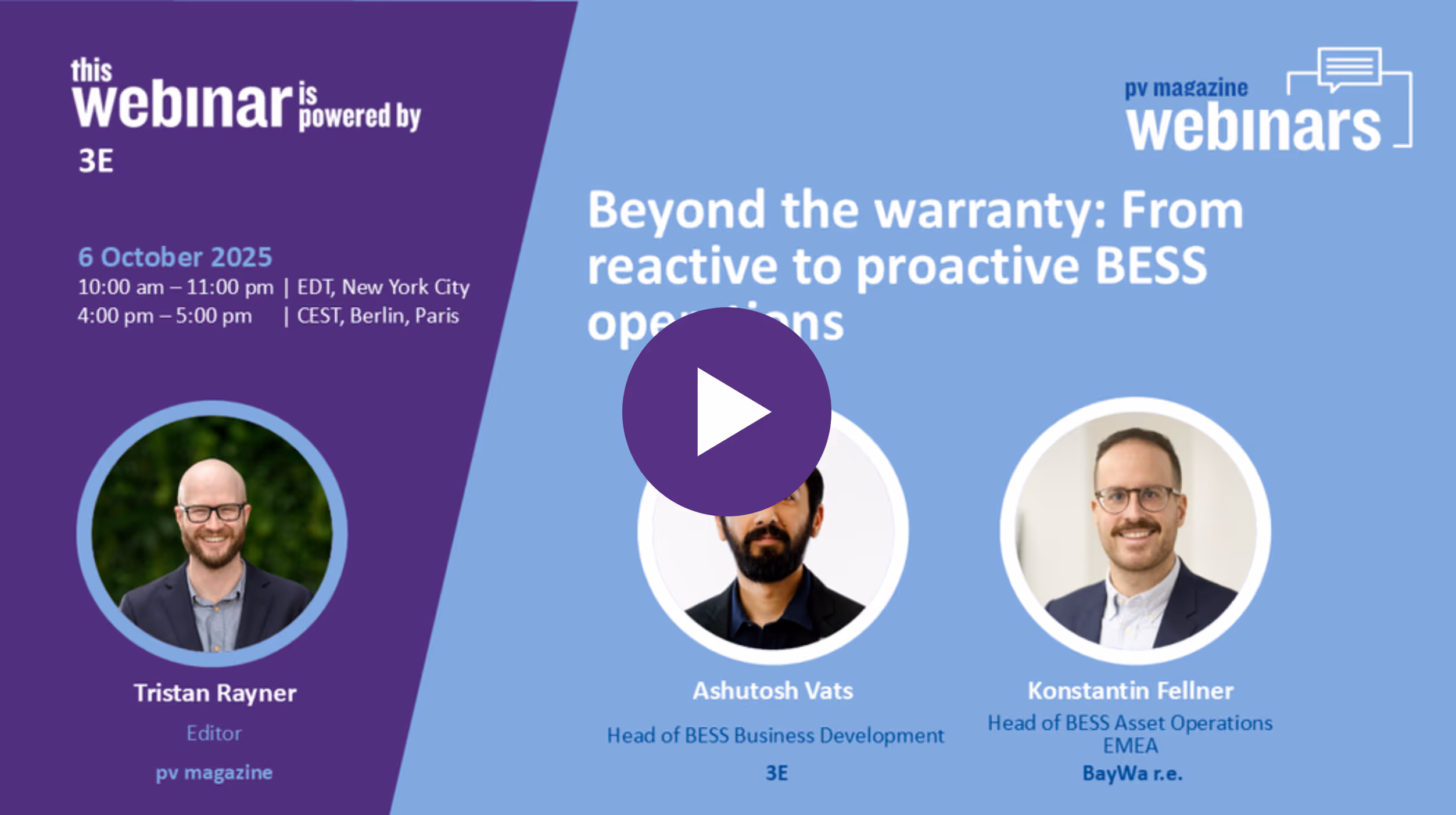 pv magazine webinar with 3E & BayWa r.e. experts about BESS operations