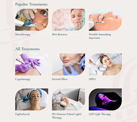Fabelle Aesthetics website treatments page