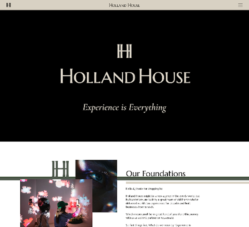 Website image of Holland House Events agency