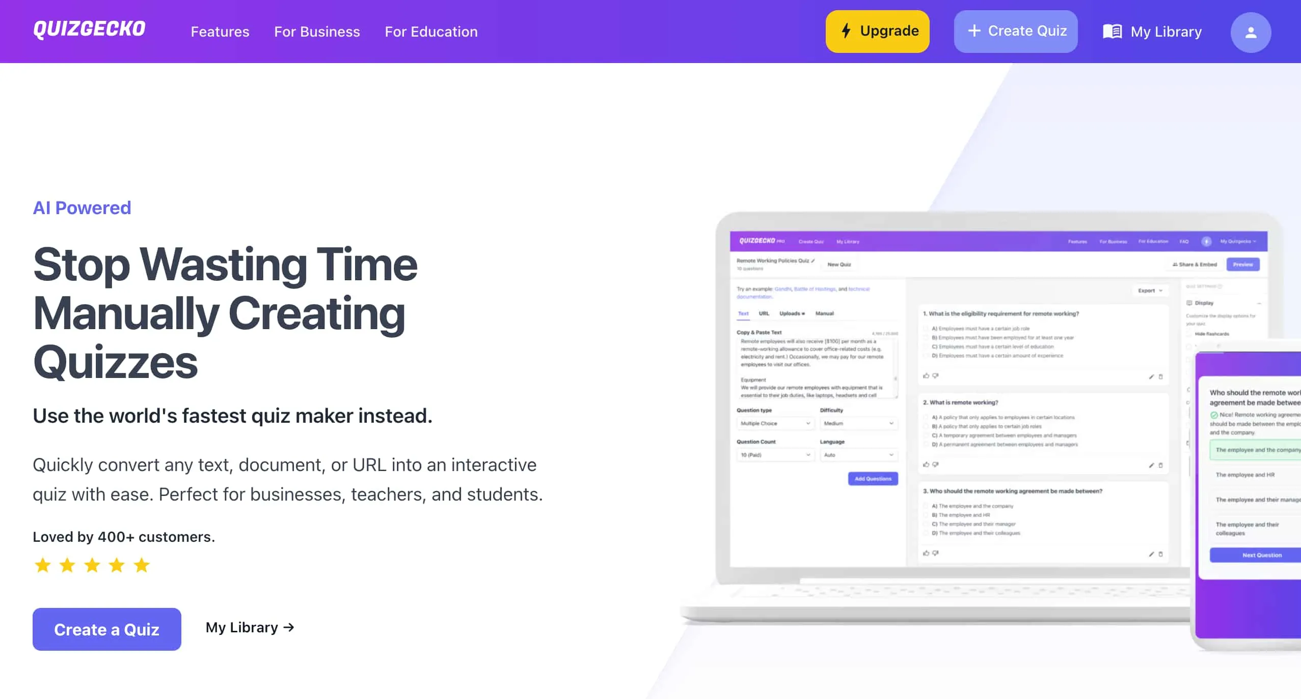 site internet quizgecko
