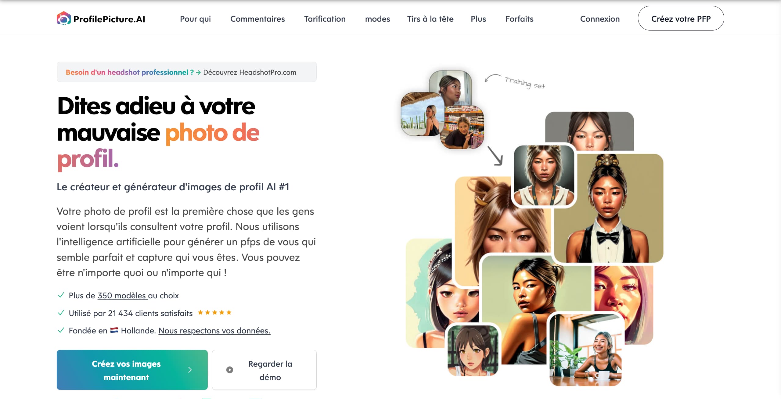 Landing page du site profilepicture