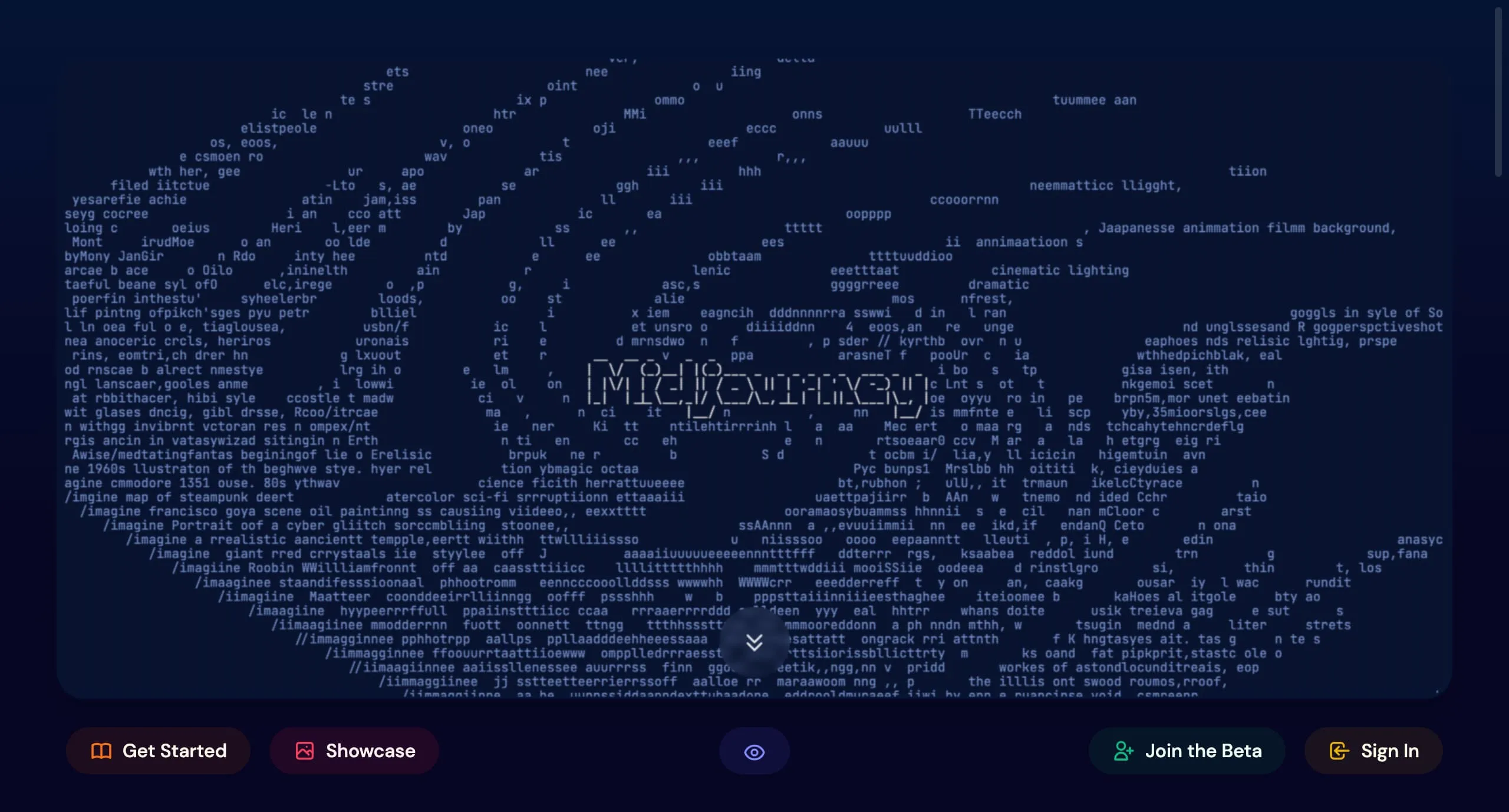 Landing page du site mmidjourney